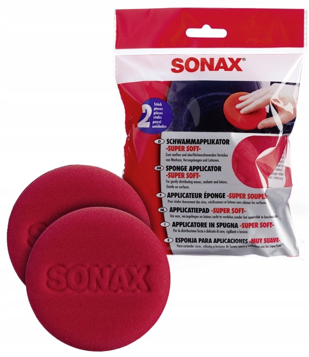 SONAX APLIKATOR PAD GĄBKA DO WOSKU KOSMETYKÓW 2SZT