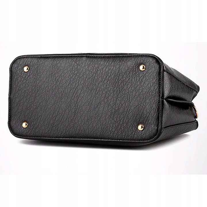 TOREBKA CZARNA ELEGANCKA Usztywniana Pojemna Damska do Ręki na Ramię Pasek