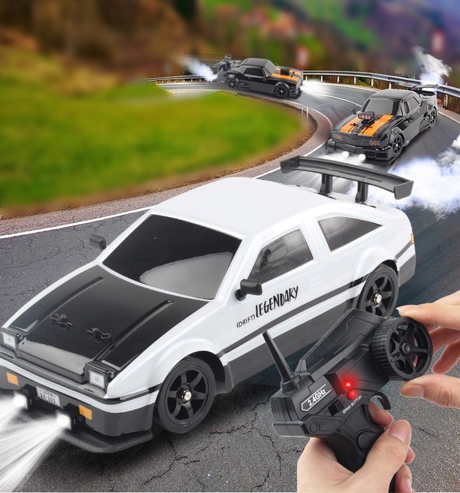 Auto Do Driftu Samochód zdalnie sterowany RC Duże Autko Drift Led Dym 1:16