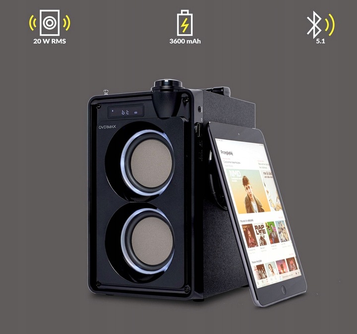 GŁOŚNIK BLUETOOTH SOUNDBEAT 5.0 USB SD AUX RADIO