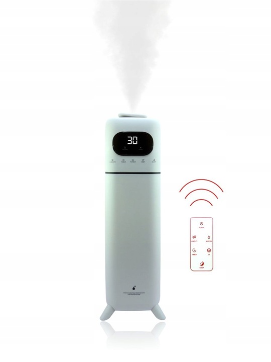 NAWILŻACZ POWIETRZA ULTRADŹWIĘKOWY DUŻY JONIZATOR 2w1 DYFUZOR Z PILOTEM 8L