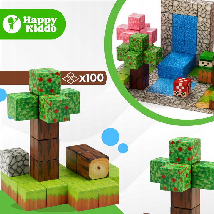 Klocki magnetyczne kreatywne sześciany piksele bloki 100 klocków 3D silne