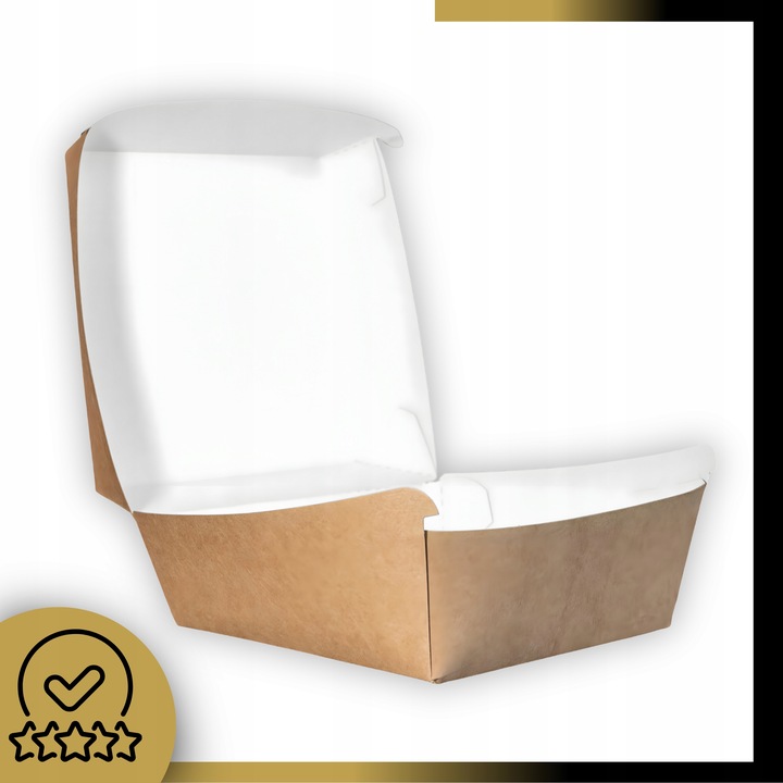 Opakowanie na Hamburgera Pudełko Burger Box Kraft Duże 150x150x80mm 100szt