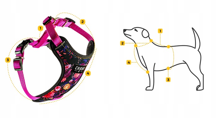 Szelki spacerowe Comfort Guard dla małego psa - Chaba Marigold rozmiar M