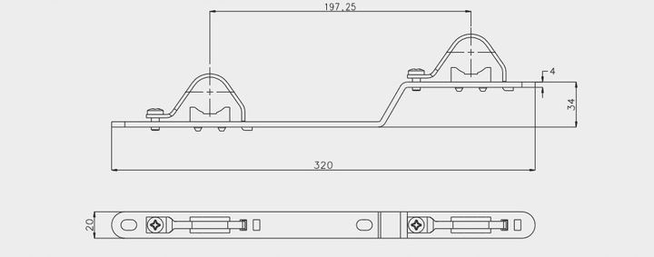 UCHWYT obejma wieszak mocowanie 3/4" do rozdzielacza HERZ T-LESS
