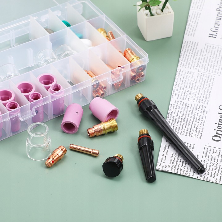 ZESTAW PALNIKA SPAWALNICZEGO KOŃCÓWKA DYSZA SZKŁO WP-17/18/26 KUBEK KIT