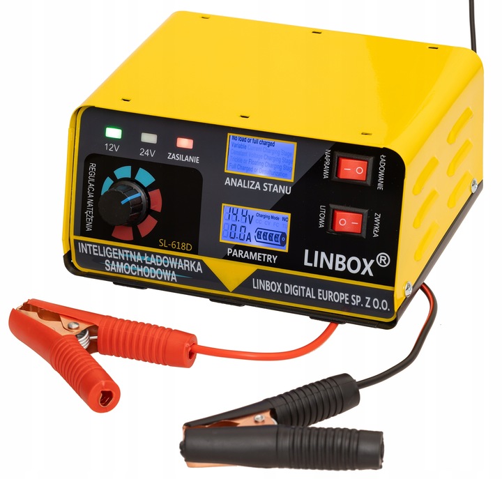 PROSTOWNIK SAMOCHODOWY DO AKUMULATORÓW 24V 12V 20A POLSKIE MENU