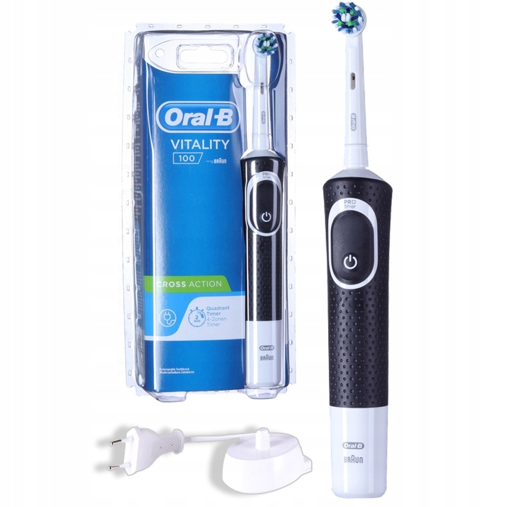 Szczoteczka Elektryczna Oral-B Vitality 100 + KOŃCÓWKI Czarna