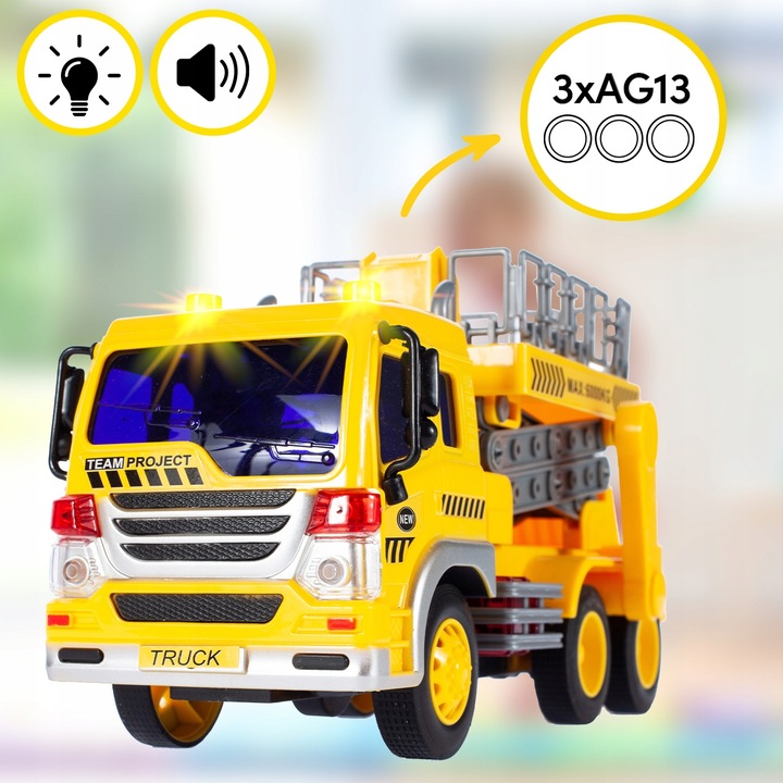 CIĘŻARÓWKA AUTO SAMOCÓD Z PODNOŚNIKIEM BUDOWLANYM 1:16 DLA DZIECI