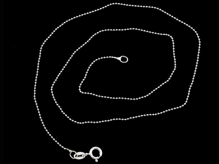 Łańcuszek srebrny kulki 45cm 1mm 925