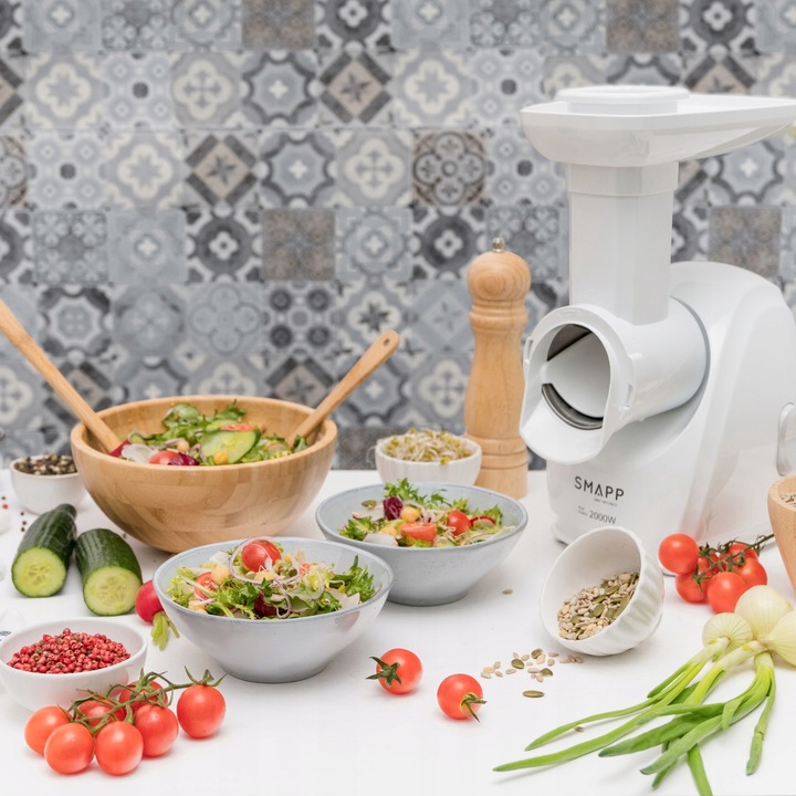 Maszynka do mięsa Smapp z szatkownicą 489.81 + tarka do chipsów i sitko 10