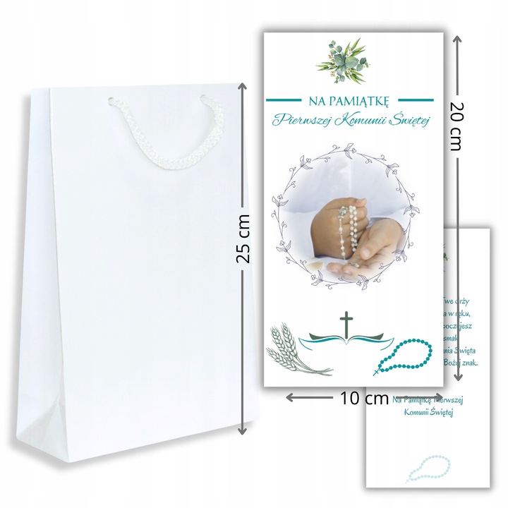PAMIĄTKA PIERWSZEJ KOMUNII ŚWIĘTEJ SREBRO POZŁACANE ŁAŃCUSZEK KRZYŻYK