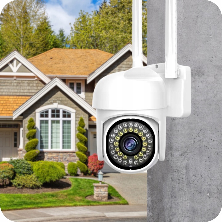 KAMERA ZEWNĘTRZNA OBROTOWA WIFI SMART 5MP ZOOM DETEKCJA QUADHD PODCZERWIEŃ