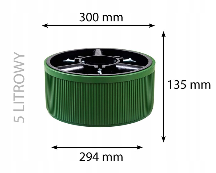 5L KUBEŁKOWY Stojak pod choinkę, EKO stojak. CZARNY