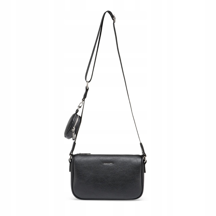 Torebka Damska Listonoszka Z Saszetką PUCCINI Czarna Na Pasku BML066M-1