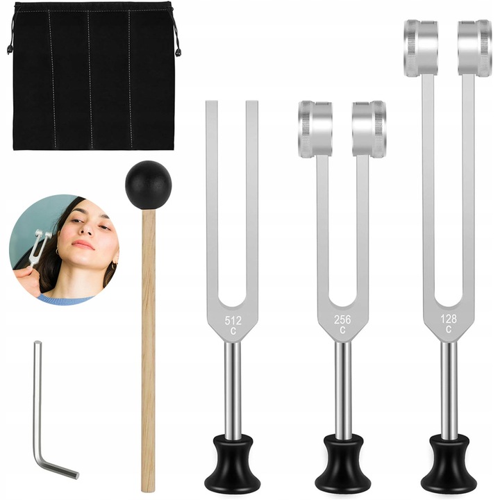 Kamerton 128/256/512 HZ aluminium do diagnostyki słuchu wibracji Stroik