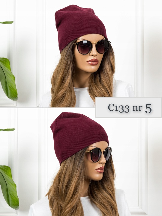 CZAPKA DAMSKA CIEPŁA wygodna Zimowa Beanie MODNA Wywijana brązowa KOLORY