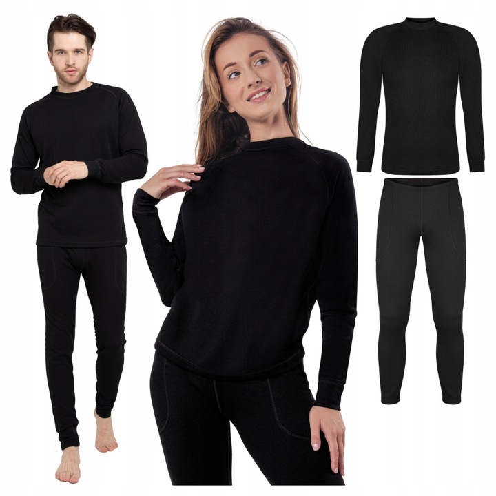BIELIZNA TERMOAKTYWNA DAMSKA S MĘSKA KOMPLET ODDYCHAJĄCA CIEPŁA Z MESZKIEM