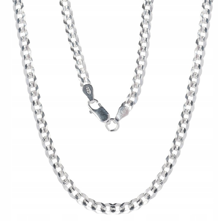 ŁAŃCUSZEK SREBRNY MĘSKI DIAMENTOWANY NASZYJNIK SREBRO PRÓBA 925 ORYGINALNY