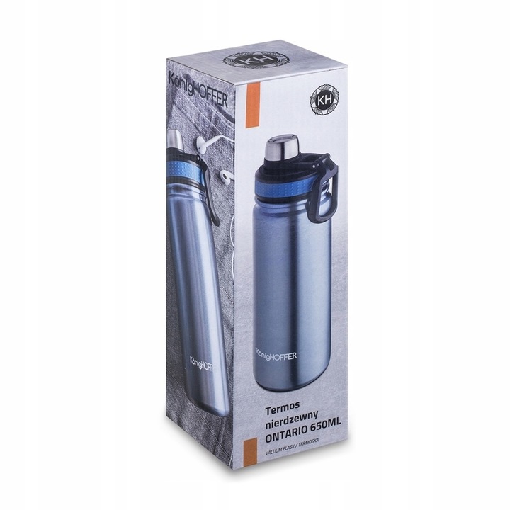 TERMOS Kubek Termiczny NIERDZEWNY POJEMNY Próżniowy Konighoffer Ontario 650