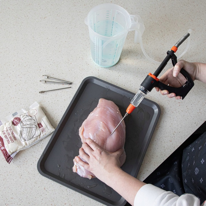 PÓŁAUTOMATYCZNA NASTRZYKIWARKA WĘDLINIARSKA do MIĘSA + ZESTAW IGIEŁ BROWIN