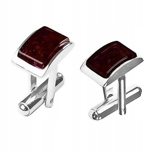 SREBRNE SPINKI mankietowe z BURSZTYNEM srebro 925 prezent na ŚLUB WESELE