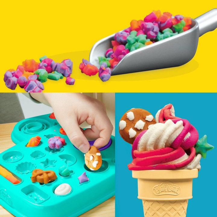 CIASTOLINA Play-Doh Lodziarnia Tęczowe ZAKRĘCONE LODY Zestaw Hasbro G0028