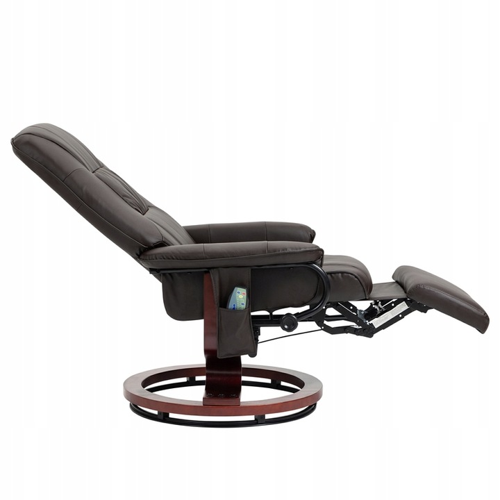 FOTEL MASUJĄCY ROZKŁADANY WYPOCZYNKOWY BRĄZOWY