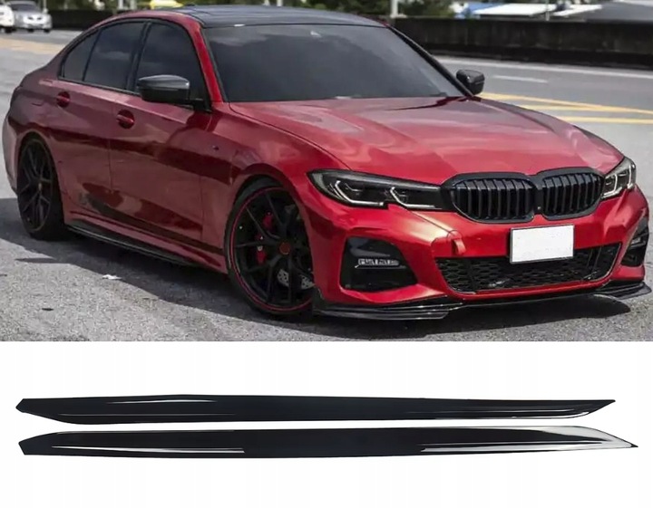 BMW G20 G21 M PAKIET CZARNY POŁYSK DOKŁADKI BOCZNE LISTWY PROGÓW MP STYLE