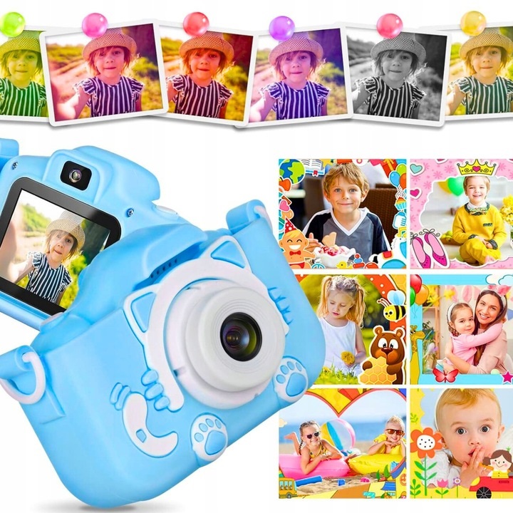 Aparat cyfrowy fotograficzny dla dzieci KOTEK gry prezent zabawa kamera