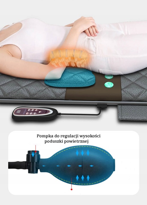 Materac masujący mata masująca shiatsu nefrytowy grzanie Gateway do masażu