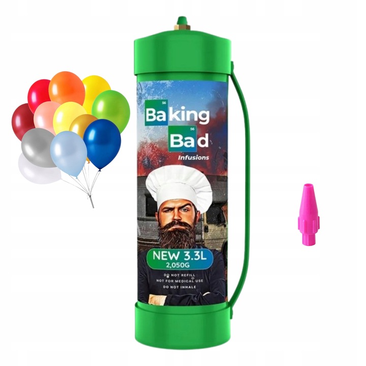 Zestaw N2O Nitro BAKING BAD 2050g Podtlenek azotu cracker GAZ + balony