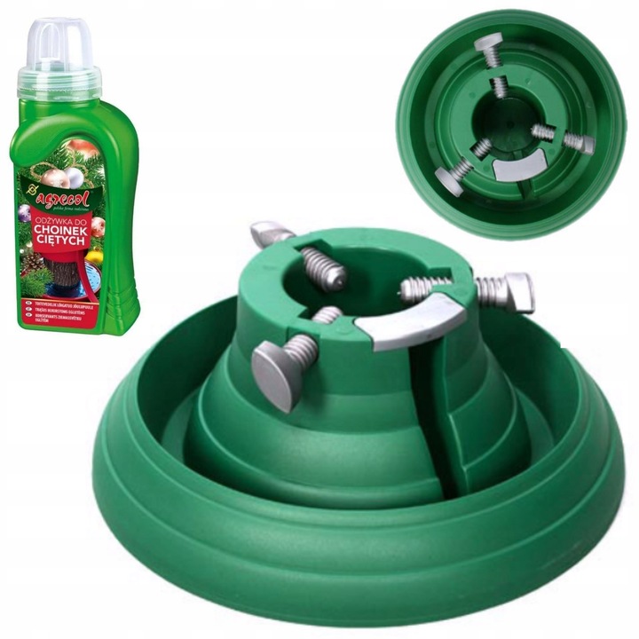 Stojak choinkowy Okrągły duży do 2,5m z odżywką do choinek ciętych Podstawa