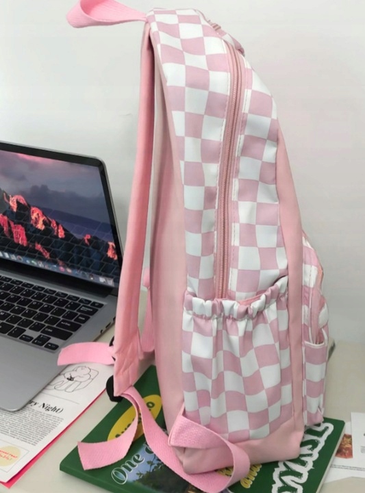 PLECAK SZKOLNY TORNISTER MŁODZIEŻOWY POJEMNY DUŻY RÓŻ DO SZKOŁY KL. 1-3