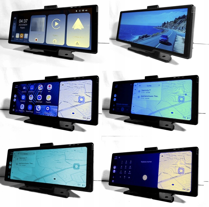 Stacja Ekran Monitor Nawigacja Rejestrator 4K Kamera Android Auto CarPlay