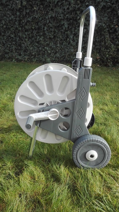 WÓZEK ALU ZWIJACZ BĘBEN NA WĄŻ OGRODOWY 60 METRÓW PISTOLET ZRASZACZ BEST