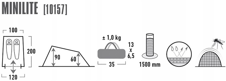 High Peak Namiot turystyczny kempingowy 2 osobowy Minilite 2 10157