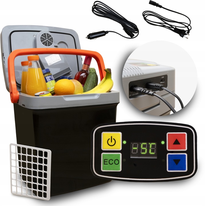 LODÓWKA TURYSTYCZNA SAMOCHODOWA 12V 230V USB FUNKCJA GRZANIA