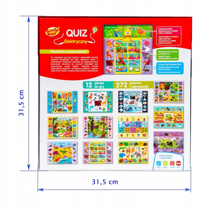 Smily Quiz elektroniczny WSZYSTKO O ZWIERZĘTACH SP98277 dla dzieci 3+