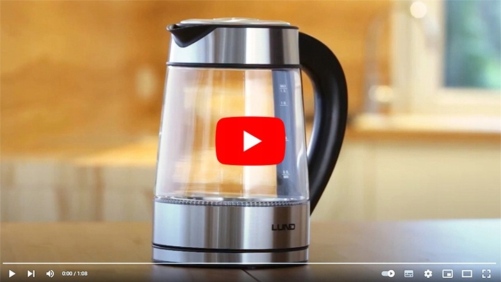 CZAJNIK ELEKTRYCZNY SZKLANY 1,7L Z REGULACJĄ TEMPERATURY BEZPRZEWODOWY LUND