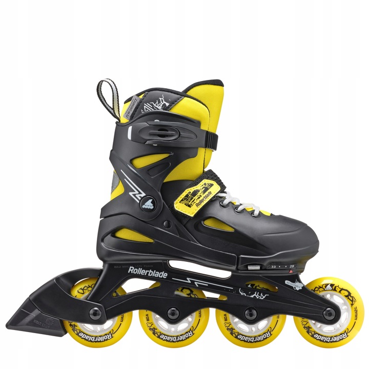 ROLLERBLADE fury rolki regulowane młodzieżowe czarne/żółte