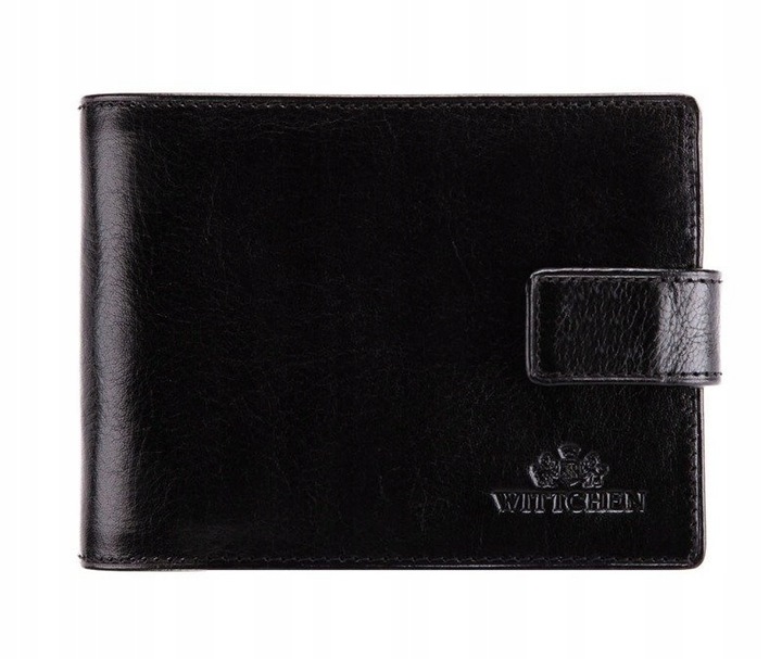 Oryginalny Portfel męski WITTCHEN 21-1-038 czarny skórzany W PUDEŁKU