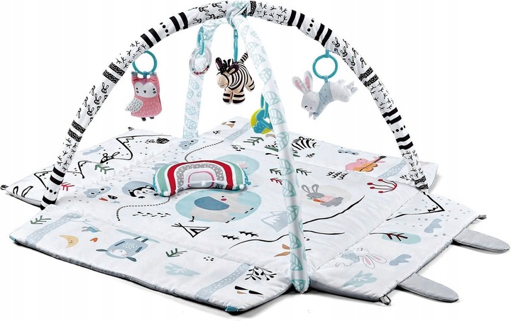 DUŻA MATA EDUKACYJNA SUPER MIĘKKA INTERAKTYWNA DLA NIEMOWLAKA 4W1 MOTYW LAS