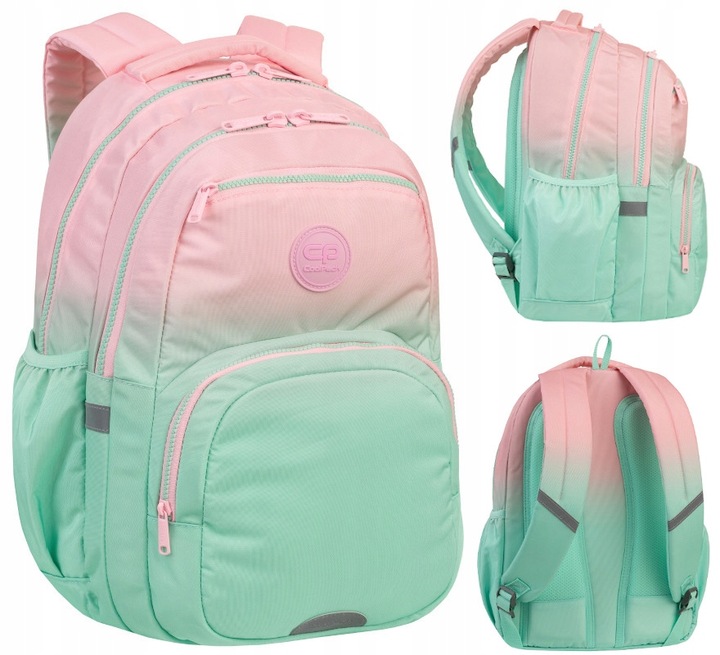 CoolPack plecak szkolny młodzieżowy Pick Gradient Strawberry miętowy róż