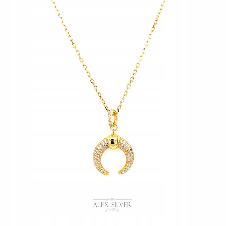 Naszyjnik pozłacany z księżycem 925