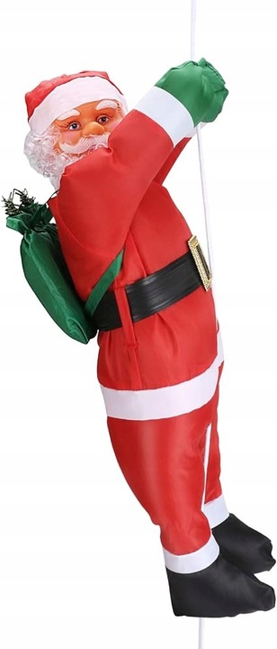 MIKOŁAJ WSPINAJĄCY SIĘ PO SZNURKU OZDOBA ŚWIĄTECZN