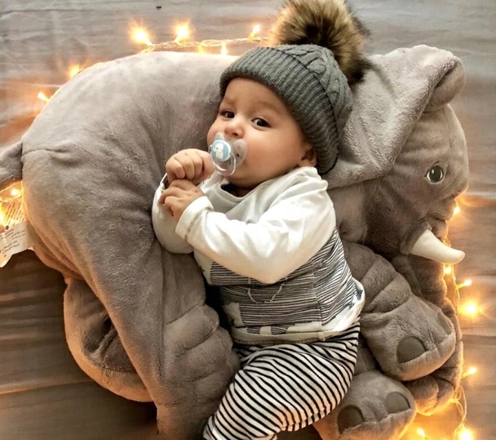 SŁOŃ MASKOTKA Z KOCYKIEM KOCEM XL PODUSZKA 4W1 MUFKA PRZYTULANKA PLUSZAK