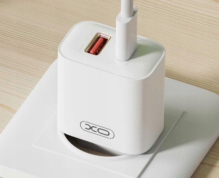 ZESTAW | SZYBKA ŁADOWARKA SIECIOWA PD TYPE-C| QC3.0 USB + KABEL TYPE C 60W