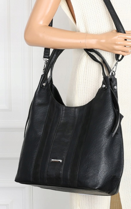 Torebka Damska Listonoszka Worek Shopper Torba na Ramię RS25047H Czarna