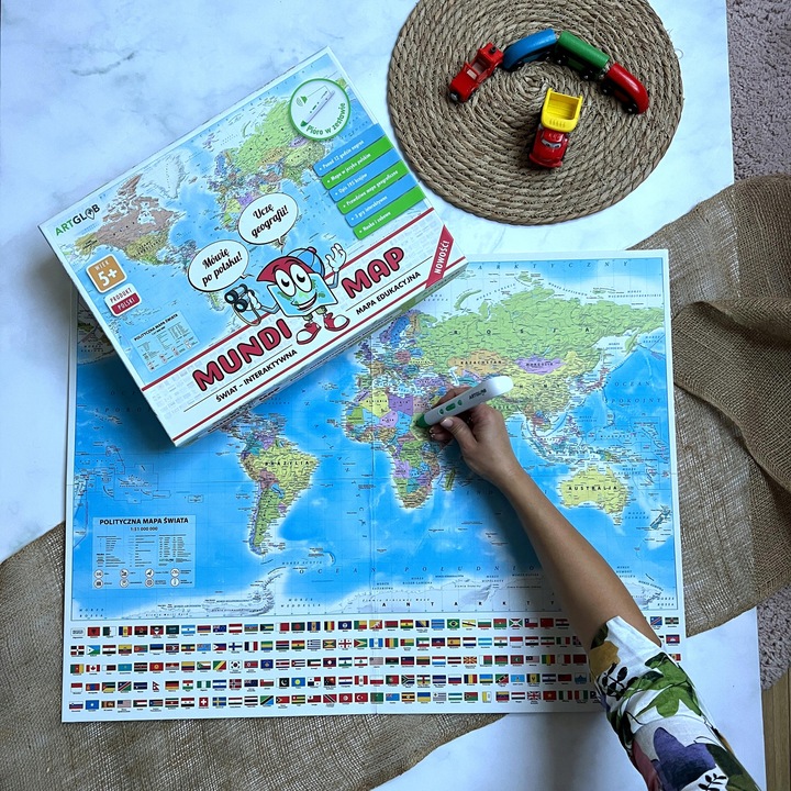 INTERAKTYWNA MAPA ŚWIATA Z PENEM / PIÓREM MUNDIMAP GRY EDUKACJA ARTGLOB